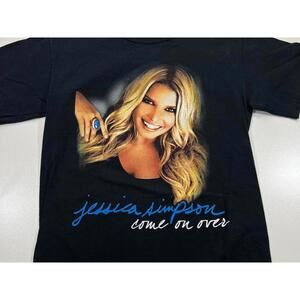 2008 Jessica Simpson Come On Over Black Graphic T-Shirt